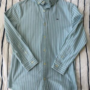 Vineyard Vines Seafoam & White Striped Button-Down Shirt